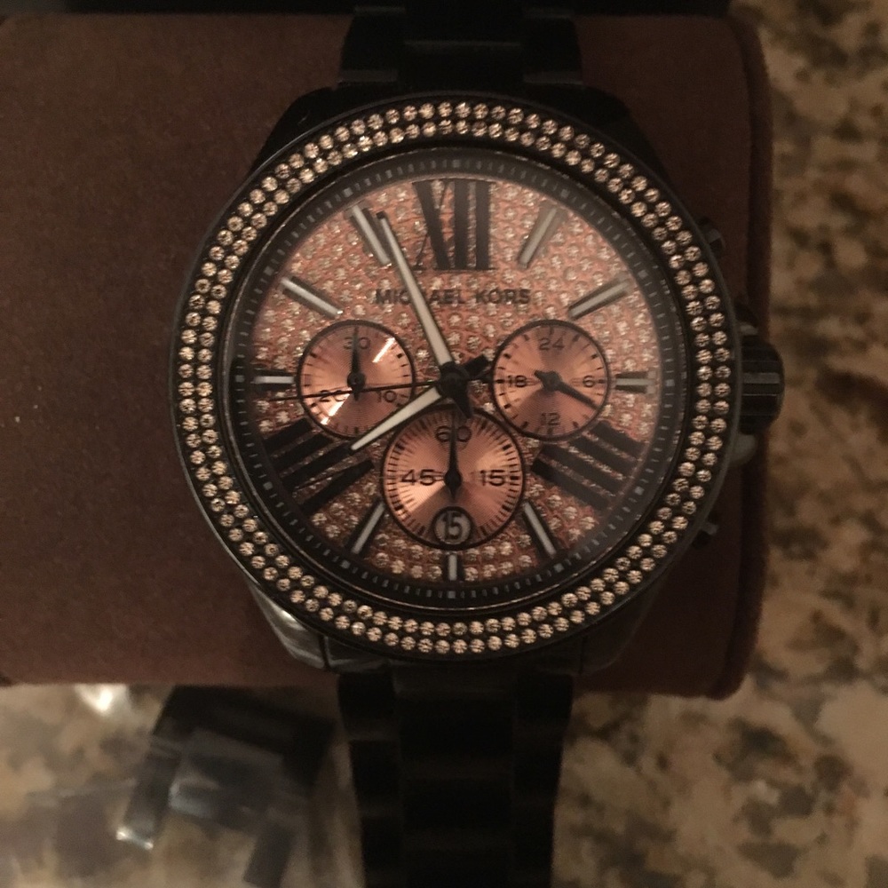 Black & Rose Gold Everest Michael Kors watch